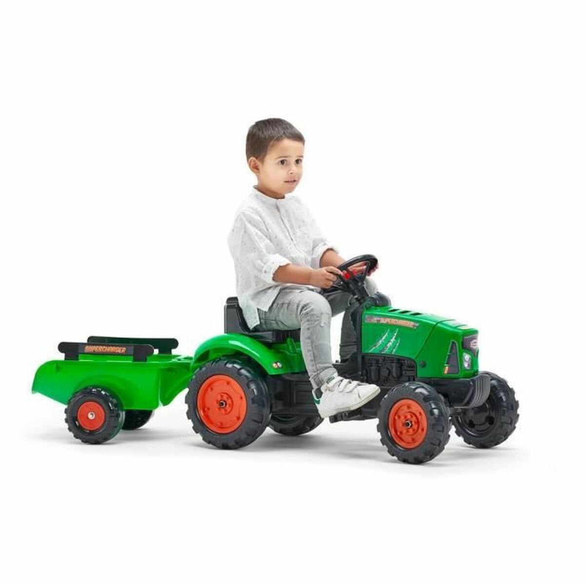 Tractor cu Pedale Falk Supercharger 2031AB Verde - Jucarii si jocuri, În aer liber și sport