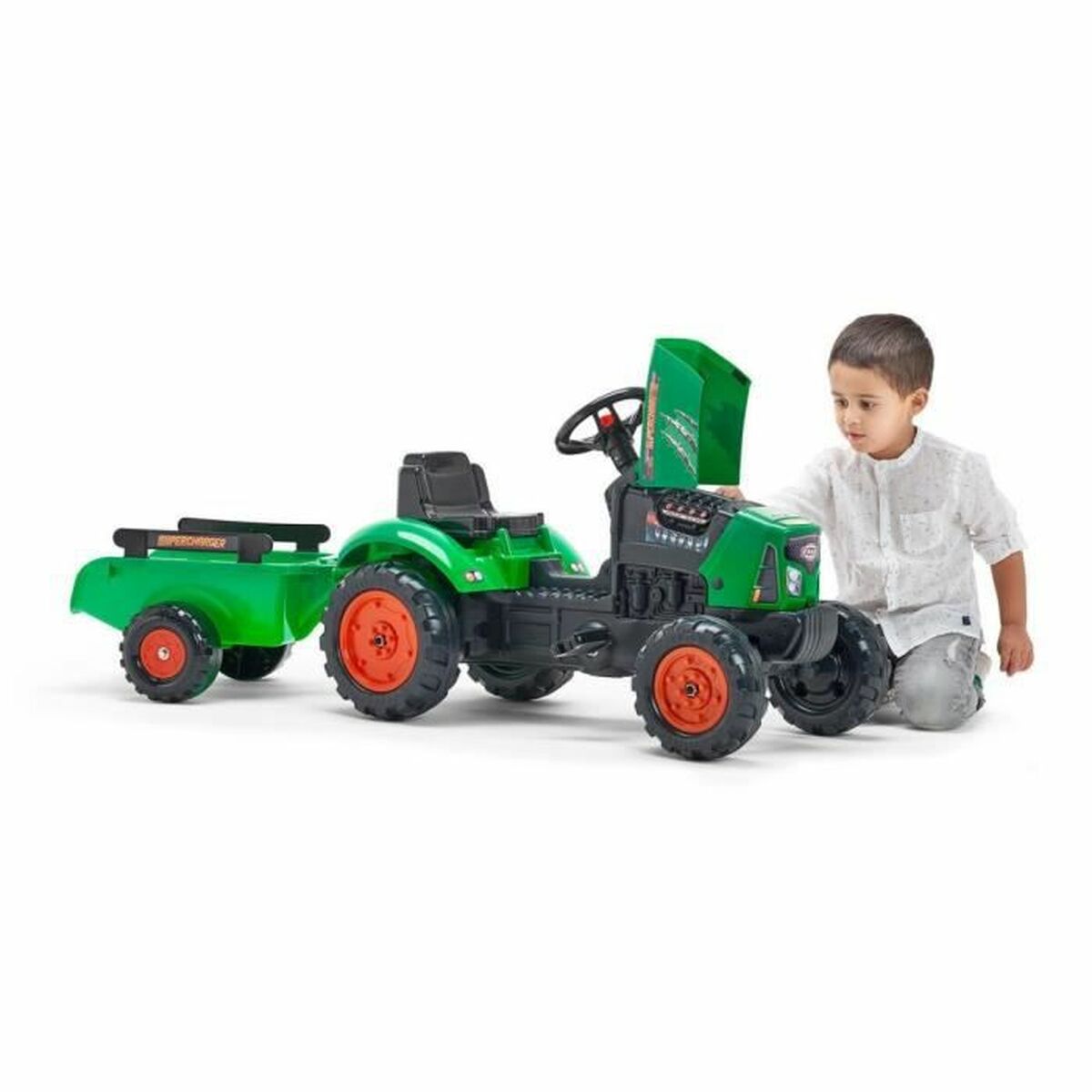 Tractor cu Pedale Falk Supercharger 2031AB Verde - Jucarii si jocuri, În aer liber și sport