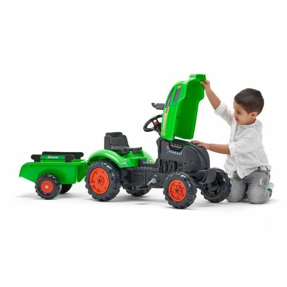 Tractor cu Pedale Falk Xtractor 2048AB Verde - Jucarii si jocuri, În aer liber și sport