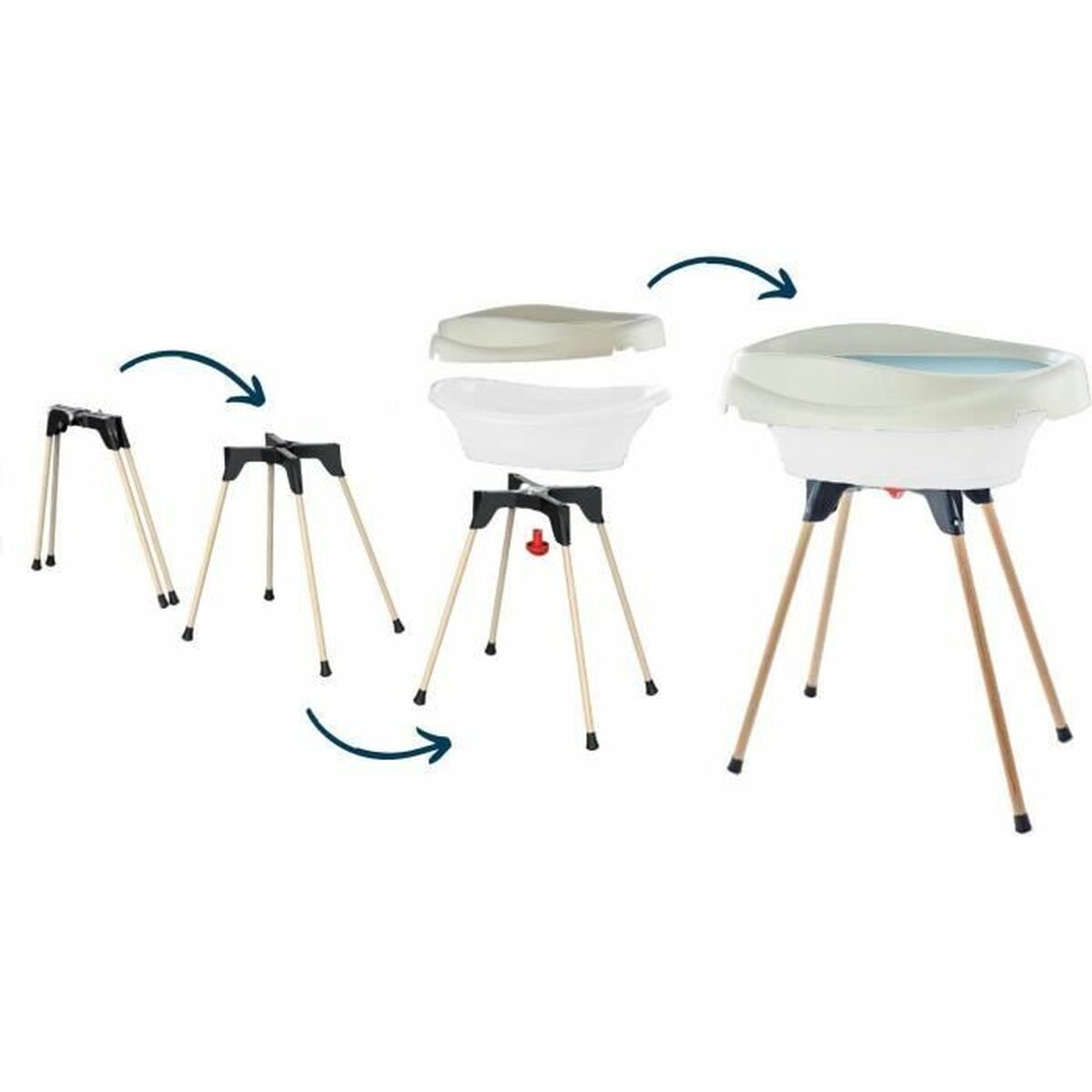 Schimbător 2 in 1 Cadă de baie Alb - Bebelus, Dormitor