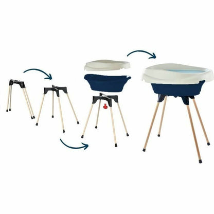 Schimbător 2 in 1 Cadă de baie Albastru închis - Bebelus, Dormitor