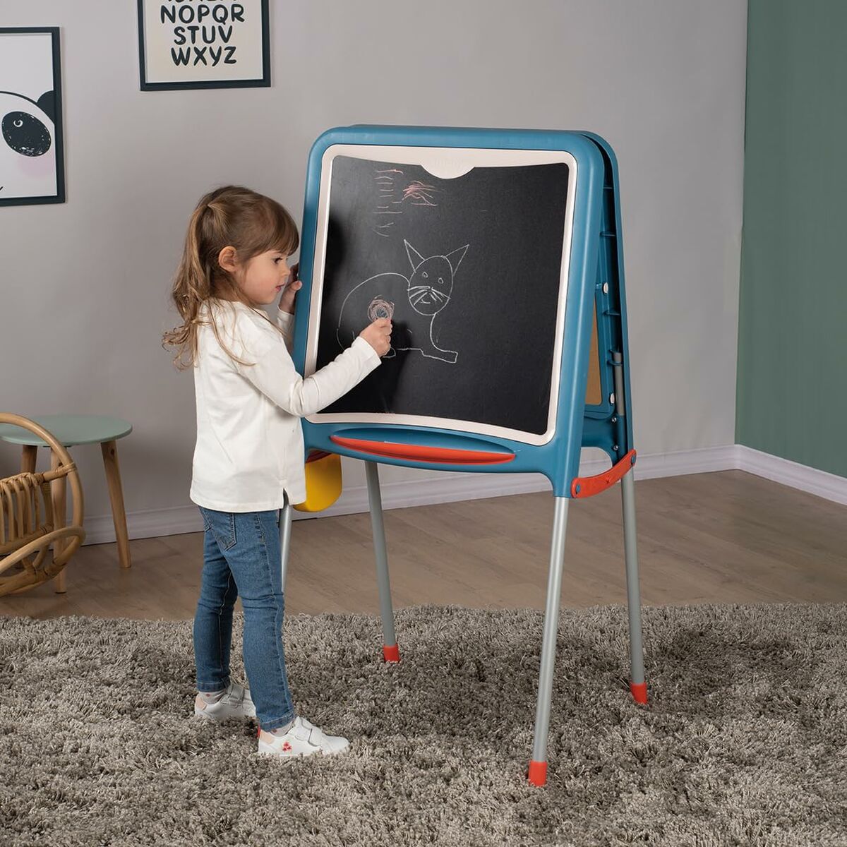 Tablă cu Două Fețe Smoby Pliabil 80 Piese 105 x 49 x 52 cm - Jucarii si jocuri, Activități creative