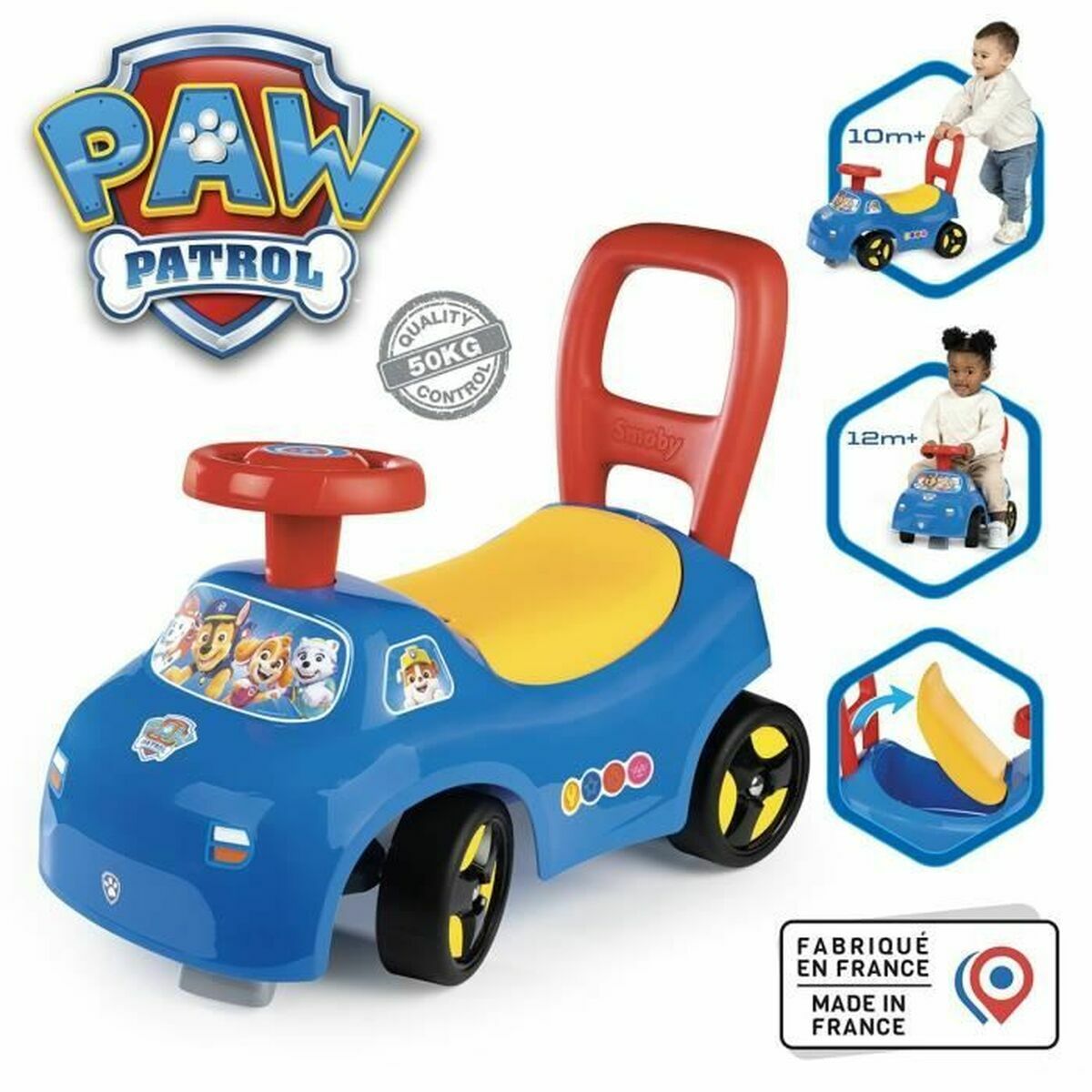 Mașină-Premergător Smoby Paw Patrol 2 în 1 - Jucarii si jocuri, În aer liber și sport