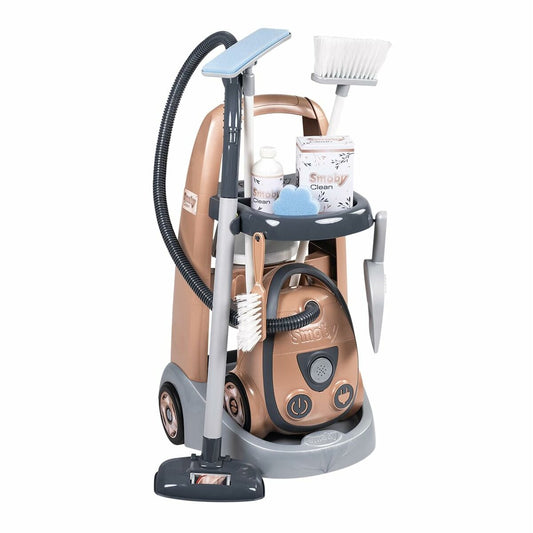 Cărucior Curățenie Smoby Rowenta Deluxe, Aspirator Electronic cu Sunete, 71% Material Reciclat - Jucarii si jocuri, Imitații de jocuri