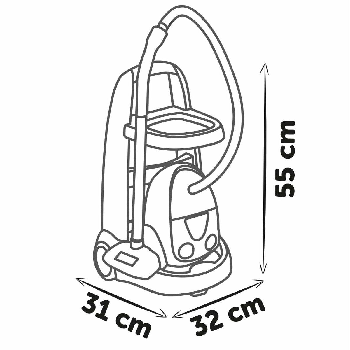 Cărucior Curățenie Smoby Rowenta Deluxe, Aspirator Electronic cu Sunete, 71% Material Reciclat - Jucarii si jocuri, Imitații de jocuri