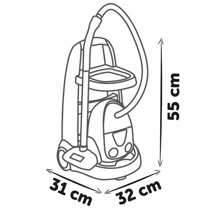 Cărucior Curățenie Smoby Rowenta Deluxe, Aspirator Electronic cu Sunete, 71% Material Reciclat - Jucarii si jocuri, Imitații de jocuri