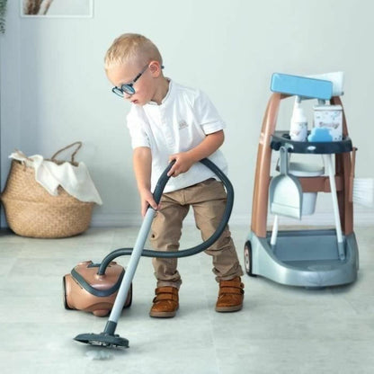 Cărucior Curățenie Smoby Rowenta Deluxe, Aspirator Electronic cu Sunete, 71% Material Reciclat - Jucarii si jocuri, Imitații de jocuri