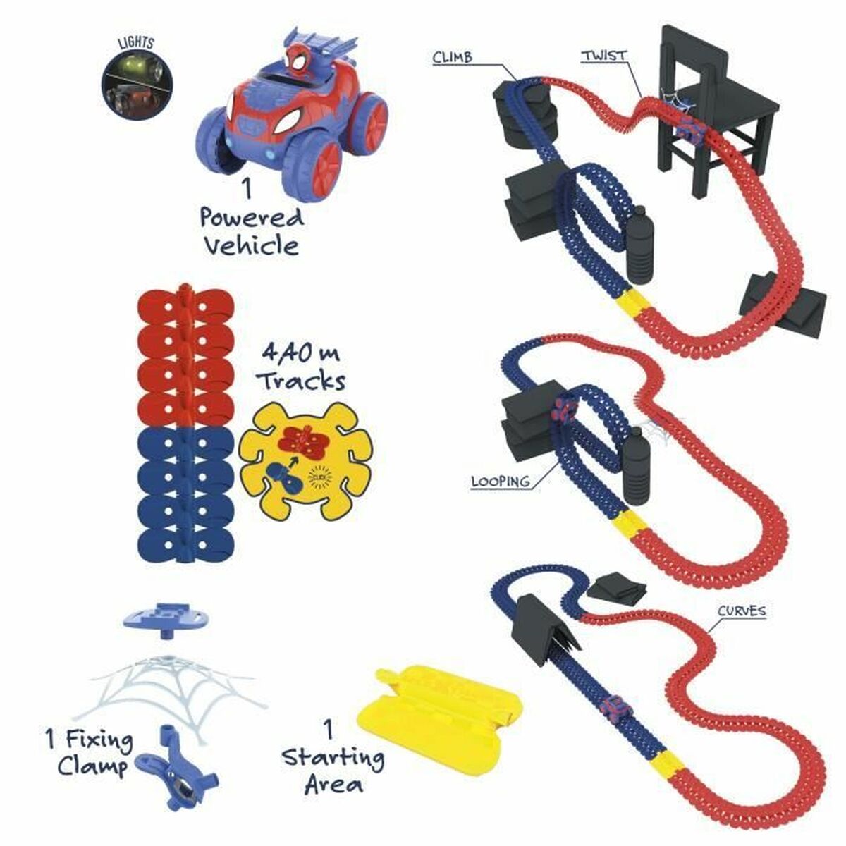 Pistă de Curse Smoby Spidey Amazing Friends Flextrem set - Jucarii si jocuri, Vehicule