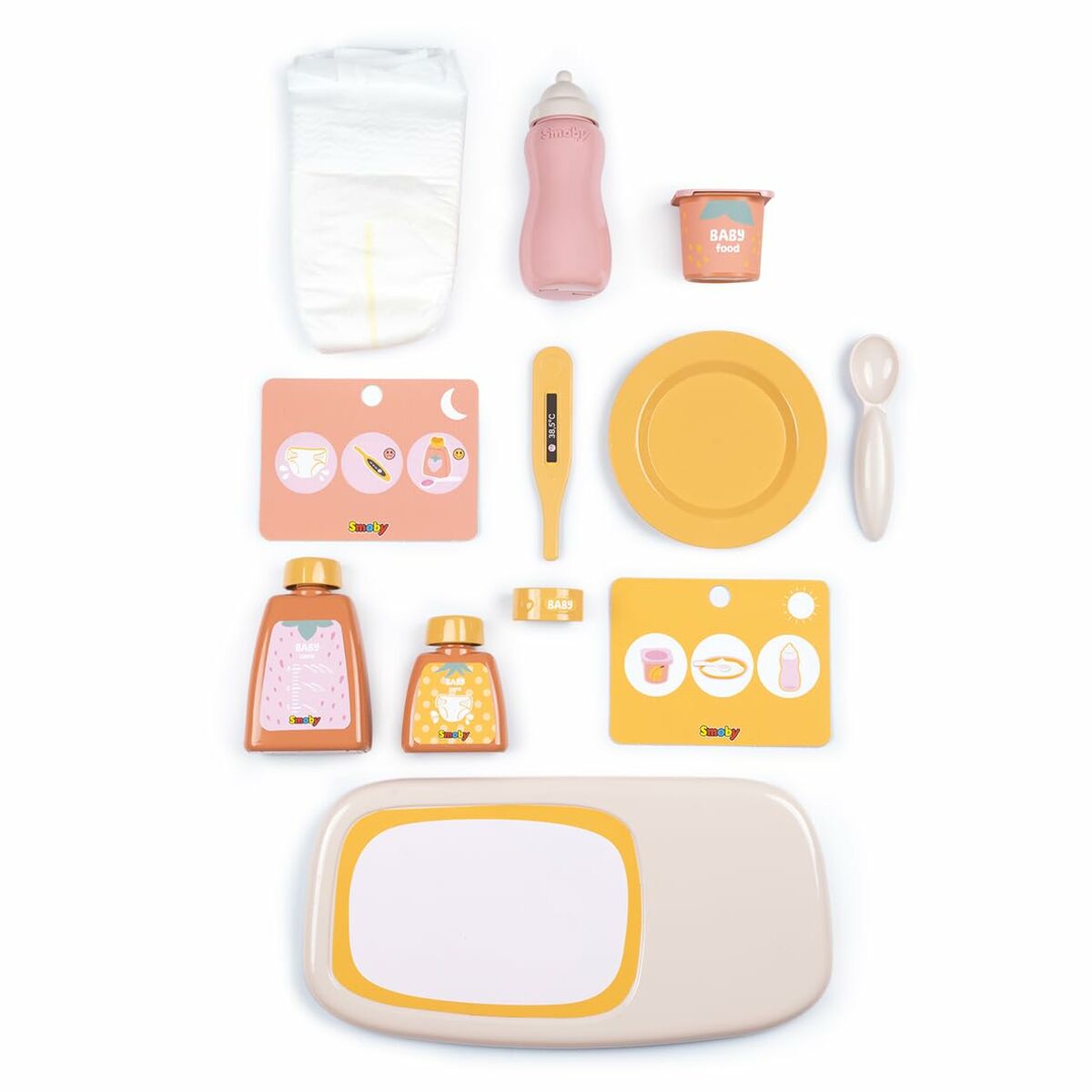 Trusă de Îngrijire Bebelus Smoby Baby Nurse, 3-în-1 (Valiză, Măsuță de Schimbat, 13 Accesorii), Roz, 3+ Ani - Jucarii si jocuri, Imitații de jocuri