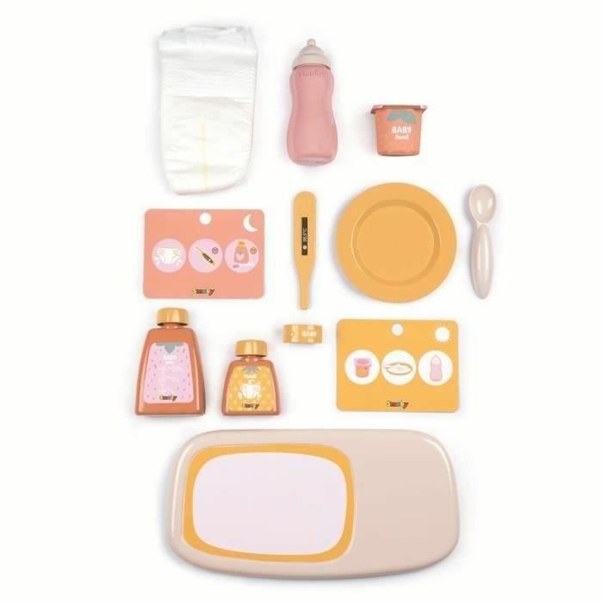 Trusă de Îngrijire Bebelus Smoby Baby Nurse, 3-în-1 (Valiză, Măsuță de Schimbat, 13 Accesorii), Roz, 3+ Ani - Jucarii si jocuri, Imitații de jocuri