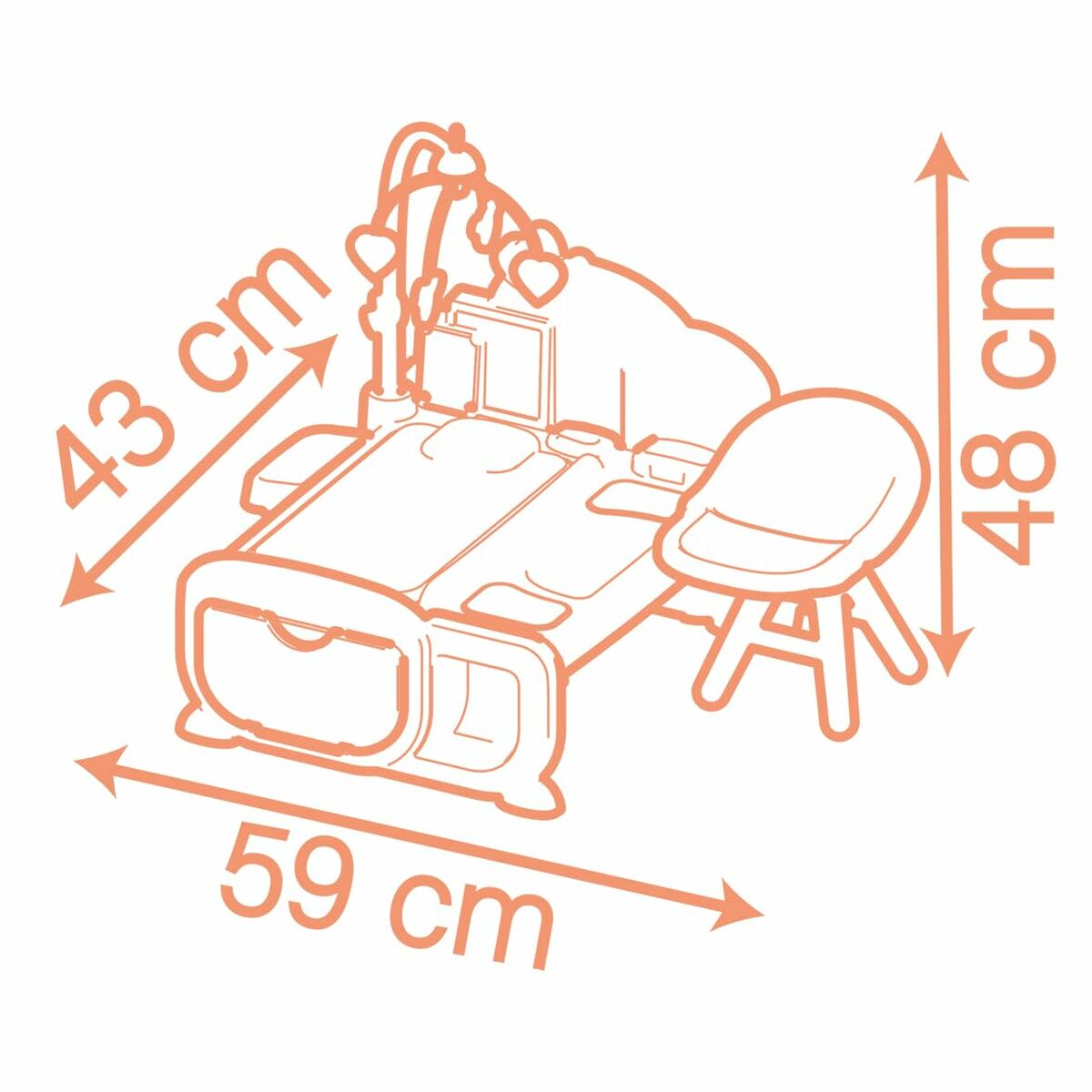 Centru de Îngrijire Păpuși Smoby Baby Nurse, 3-în-1, 16 Accesorii, Babyphone Electronic - Jucarii si jocuri, Imitații de jocuri