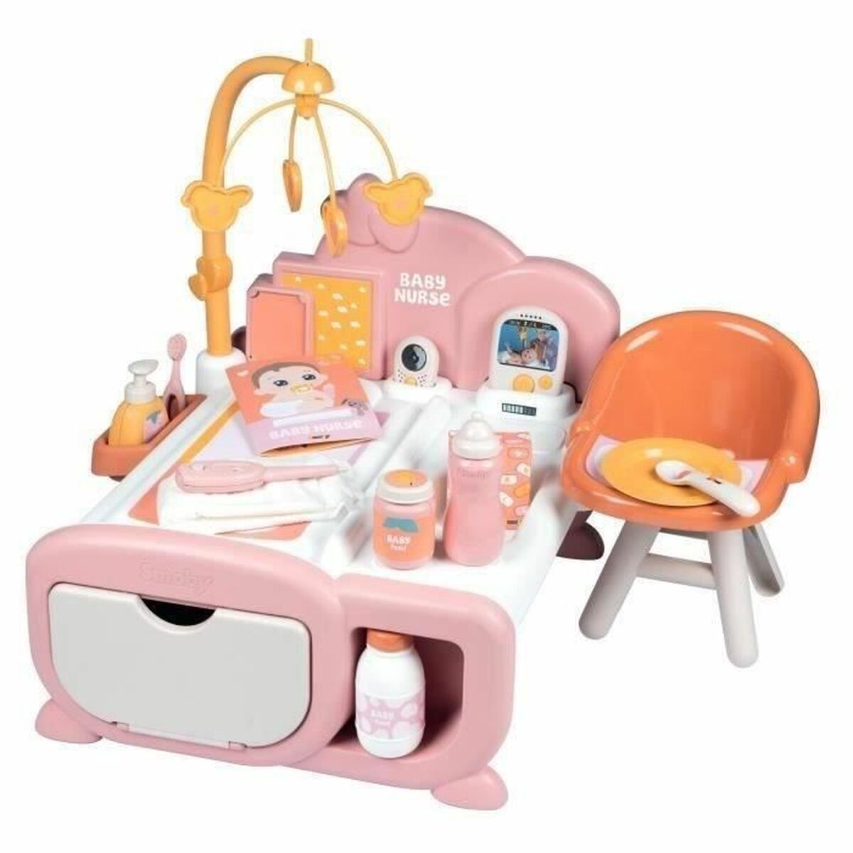 Centru de Îngrijire Păpuși Smoby Baby Nurse, 3-în-1, 16 Accesorii, Babyphone Electronic - Jucarii si jocuri, Imitații de jocuri