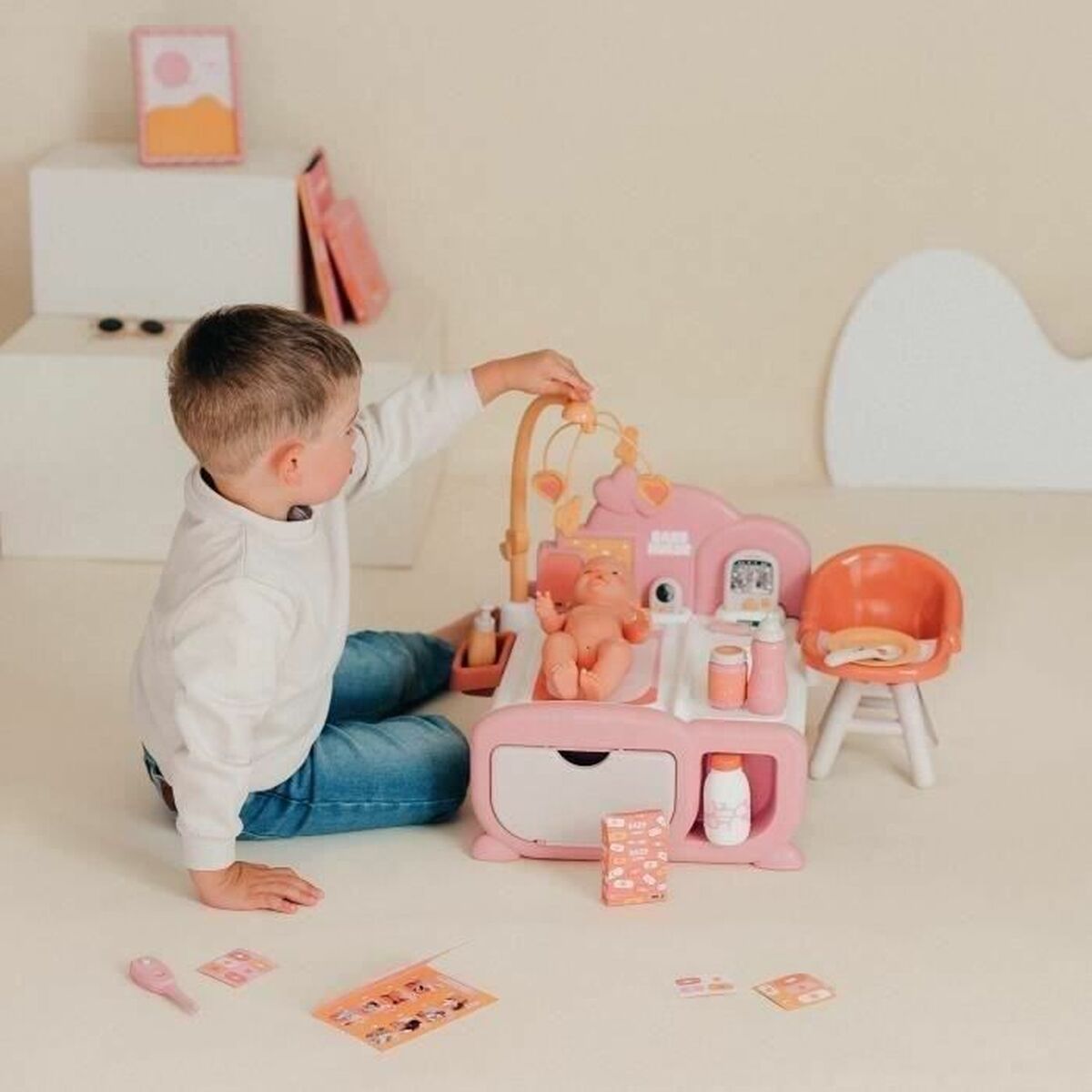 Centru de Îngrijire Păpuși Smoby Baby Nurse, 3-în-1, 16 Accesorii, Babyphone Electronic - Jucarii si jocuri, Imitații de jocuri