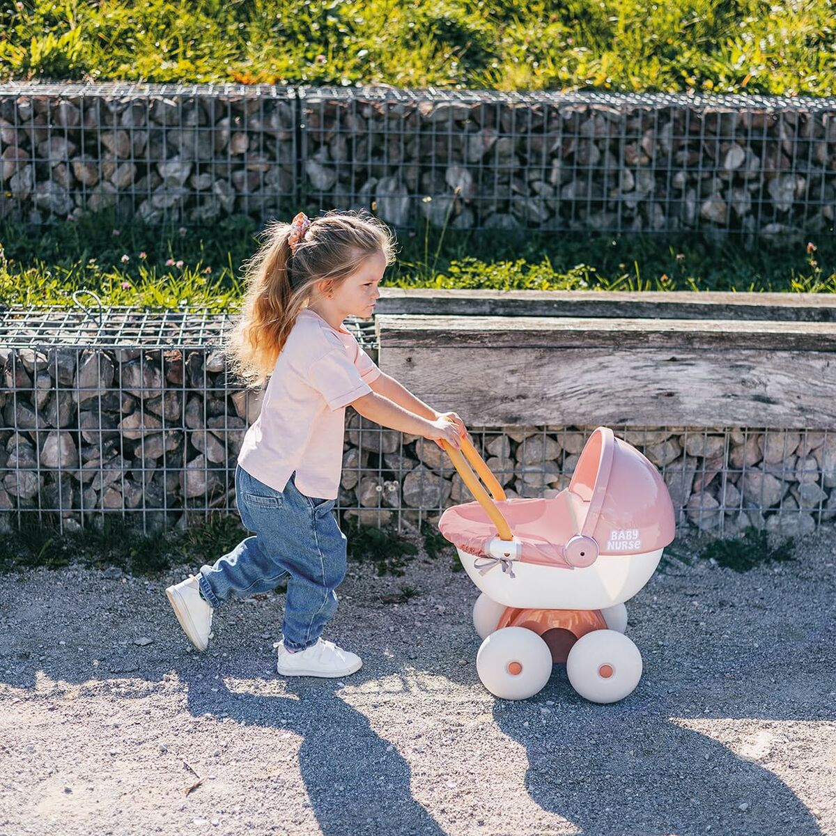 Cărucior Păpuși Smoby Baby Nurse, Roți Mari Silențioase, 62% Reciclat, 18+ Luni - Jucarii si jocuri, Imitații de jocuri