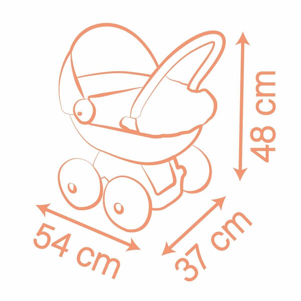 Cărucior Păpuși Smoby Baby Nurse, Roți Mari Silențioase, 62% Reciclat, 18+ Luni - Jucarii si jocuri, Imitații de jocuri