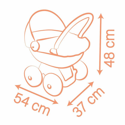 Cărucior Păpuși Smoby Baby Nurse, Roți Mari Silențioase, 62% Reciclat, 18+ Luni - Jucarii si jocuri, Imitații de jocuri