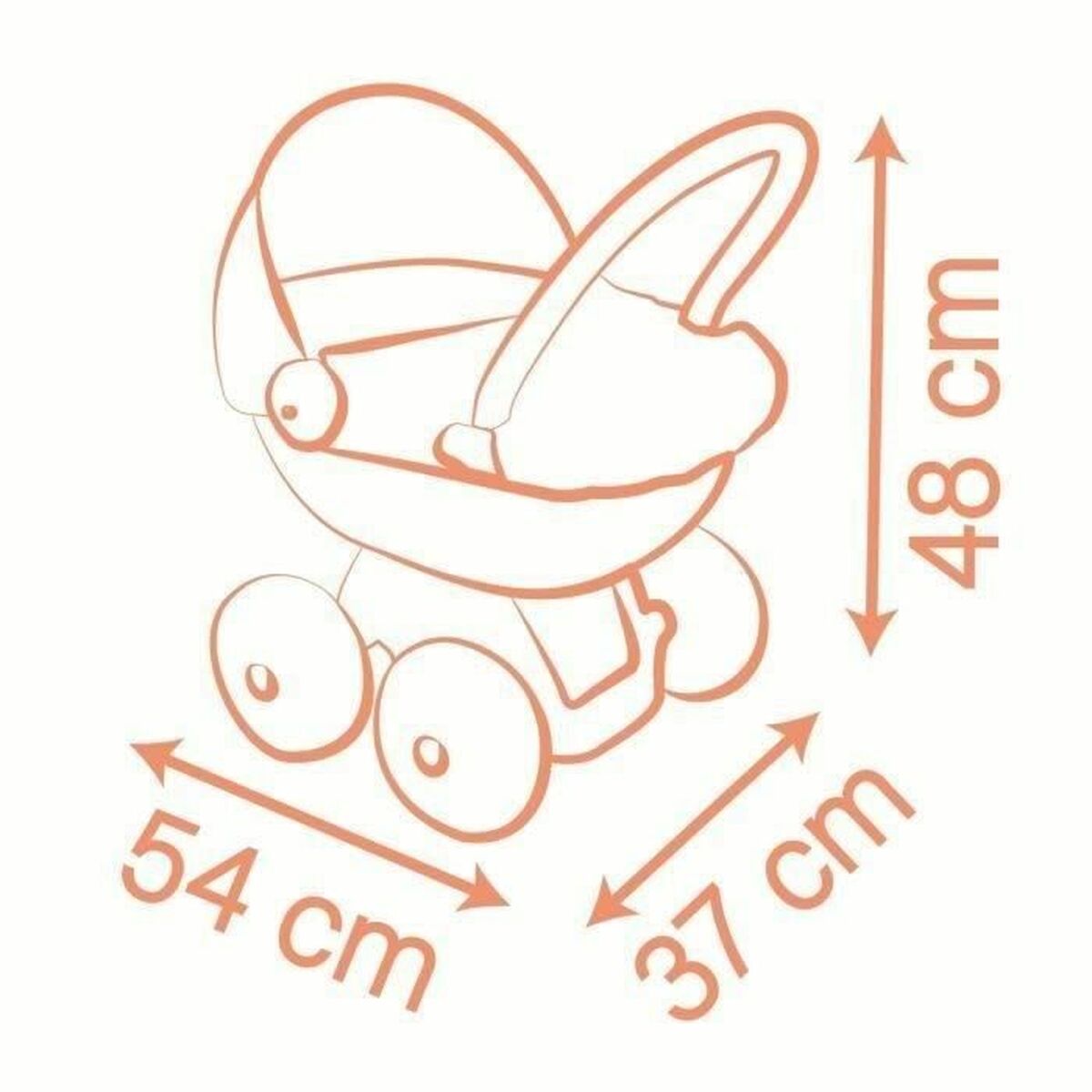 Cărucior Păpuși Smoby Baby Nurse, Roți Mari Silențioase, 62% Reciclat, 18+ Luni - Jucarii si jocuri, Imitații de jocuri