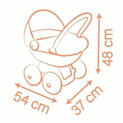 Cărucior Păpuși Smoby Baby Nurse, Roți Mari Silențioase, 62% Reciclat, 18+ Luni - Jucarii si jocuri, Imitații de jocuri