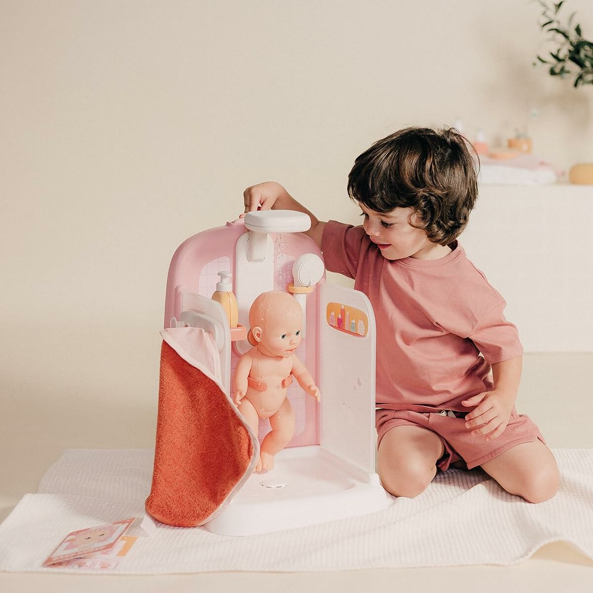 Cabină de Duș Funcțională Smoby Baby Nurse (42 cm), Duș Real, Rezervor de Apă, 3 Accesorii, 3+ Ani - Jucarii si jocuri, Imitații de jocuri