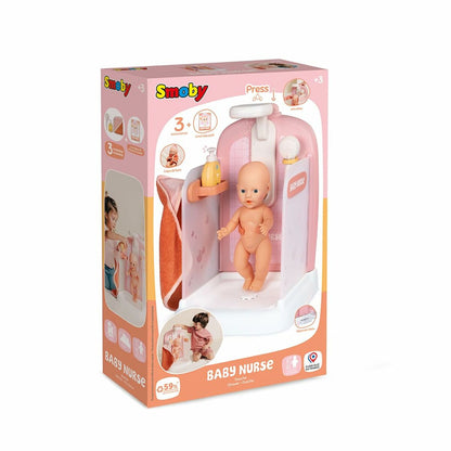 Cabină de Duș Funcțională Smoby Baby Nurse (42 cm), Duș Real, Rezervor de Apă, 3 Accesorii, 3+ Ani - Jucarii si jocuri, Imitații de jocuri