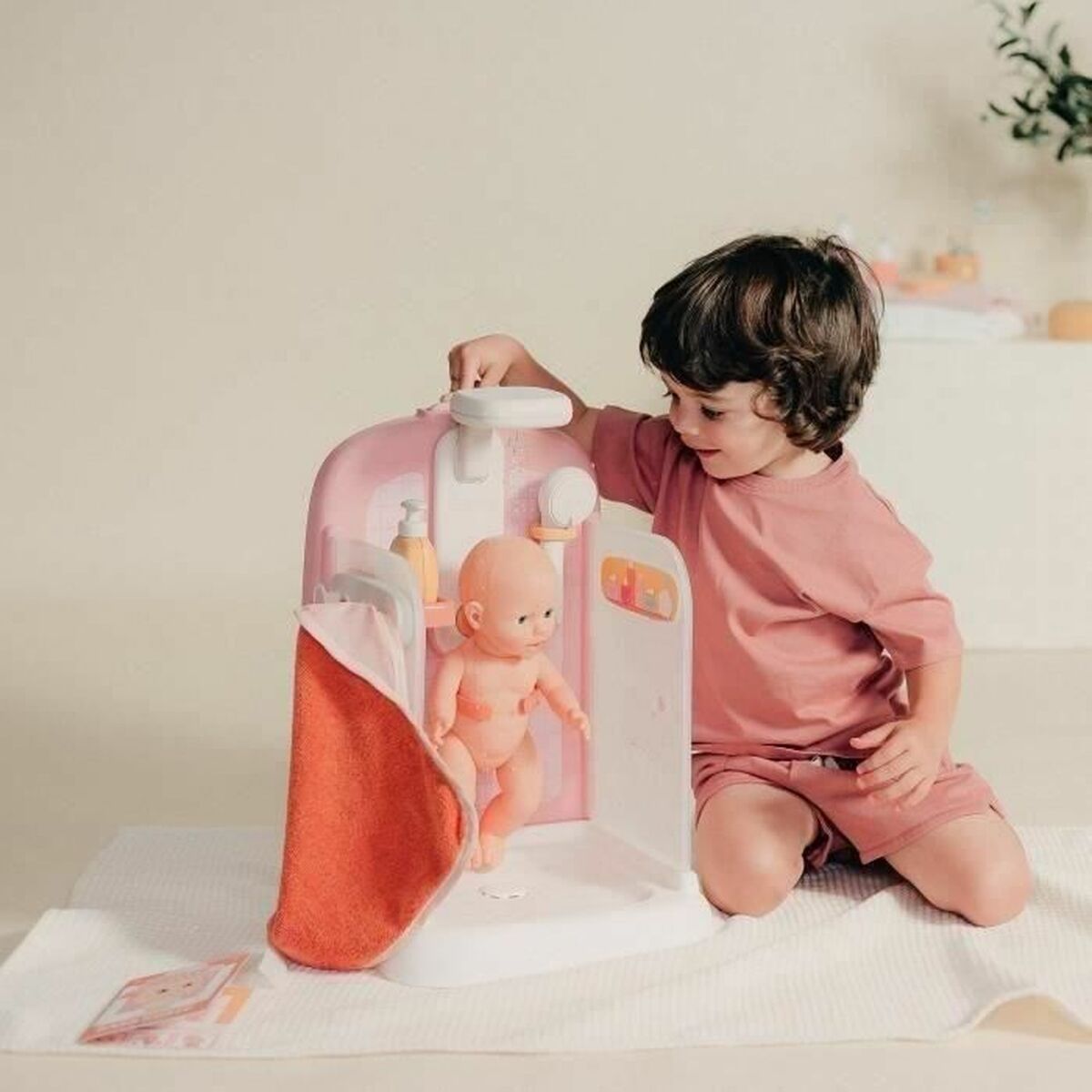 Cabină de Duș Funcțională Smoby Baby Nurse (42 cm), Duș Real, Rezervor de Apă, 3 Accesorii, 3+ Ani - Jucarii si jocuri, Imitații de jocuri