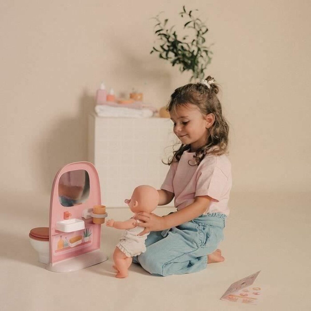 Set Toaletă și Chiuvetă Smoby Baby Nurse 2-în-1, Oglindă, 2 Accesorii - Jucarii si jocuri, Imitații de jocuri