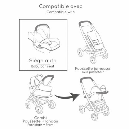 Scaun Auto de Păpuși Smoby Maxi-Cosi Quinny, 3-în-1 - Jucarii si jocuri, Imitații de jocuri