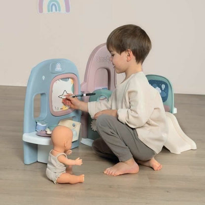 Centru de Îngrijire Smoby Baby Care Rotativ 360°, 3-în-1, Tablă, Tobogan - Jucarii si jocuri, Imitații de jocuri