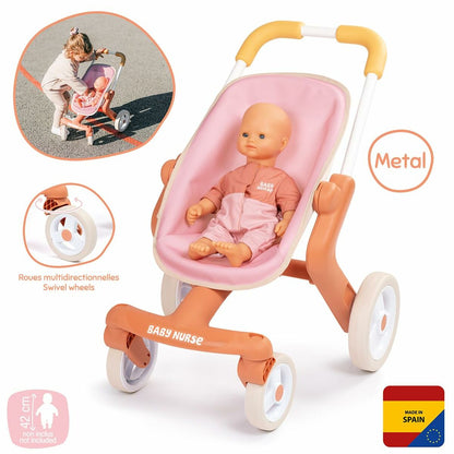 Cărucior Sport Păpuși Smoby Baby Nurse, Roți Pivotante, Cadru Metalic, 42 cm - Jucarii si jocuri, Imitații de jocuri