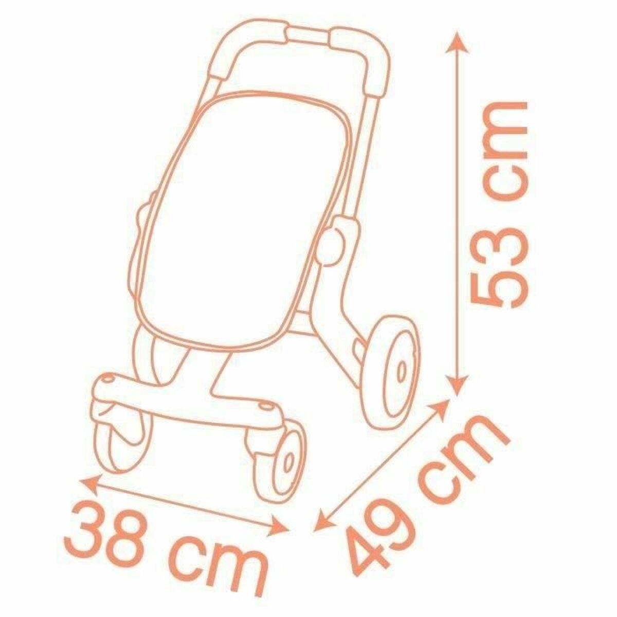 Cărucior Sport Păpuși Smoby Baby Nurse, Roți Pivotante, Cadru Metalic, 42 cm - Jucarii si jocuri, Imitații de jocuri