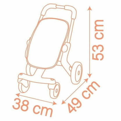 Cărucior Sport Păpuși Smoby Baby Nurse, Roți Pivotante, Cadru Metalic, 42 cm - Jucarii si jocuri, Imitații de jocuri