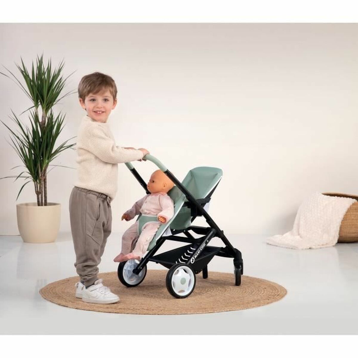 Cărucior pentru Păpuși Smoby Maxi-Cosi Twin 64 cm - Jucarii si jocuri, Păpuși și accesorii