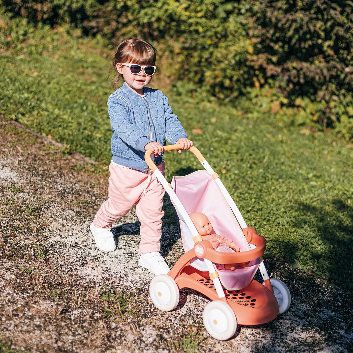 Cărucior de Păpuși Smoby Baby Nurse, Cadru Metalic, Roți Silențioase, Design Modern, Recomandat 18+ Luni - Jucarii si jocuri, Imitații de jocuri