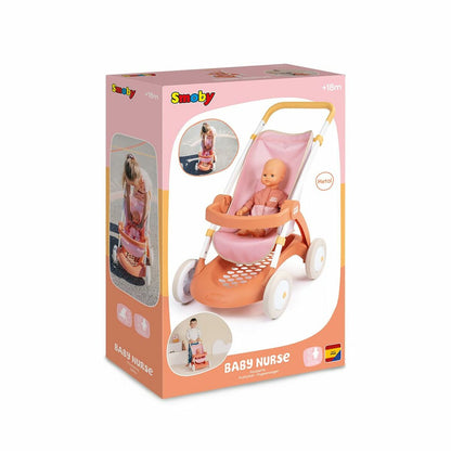 Cărucior de Păpuși Smoby Baby Nurse, Cadru Metalic, Roți Silențioase, Design Modern, Recomandat 18+ Luni - Jucarii si jocuri, Imitații de jocuri