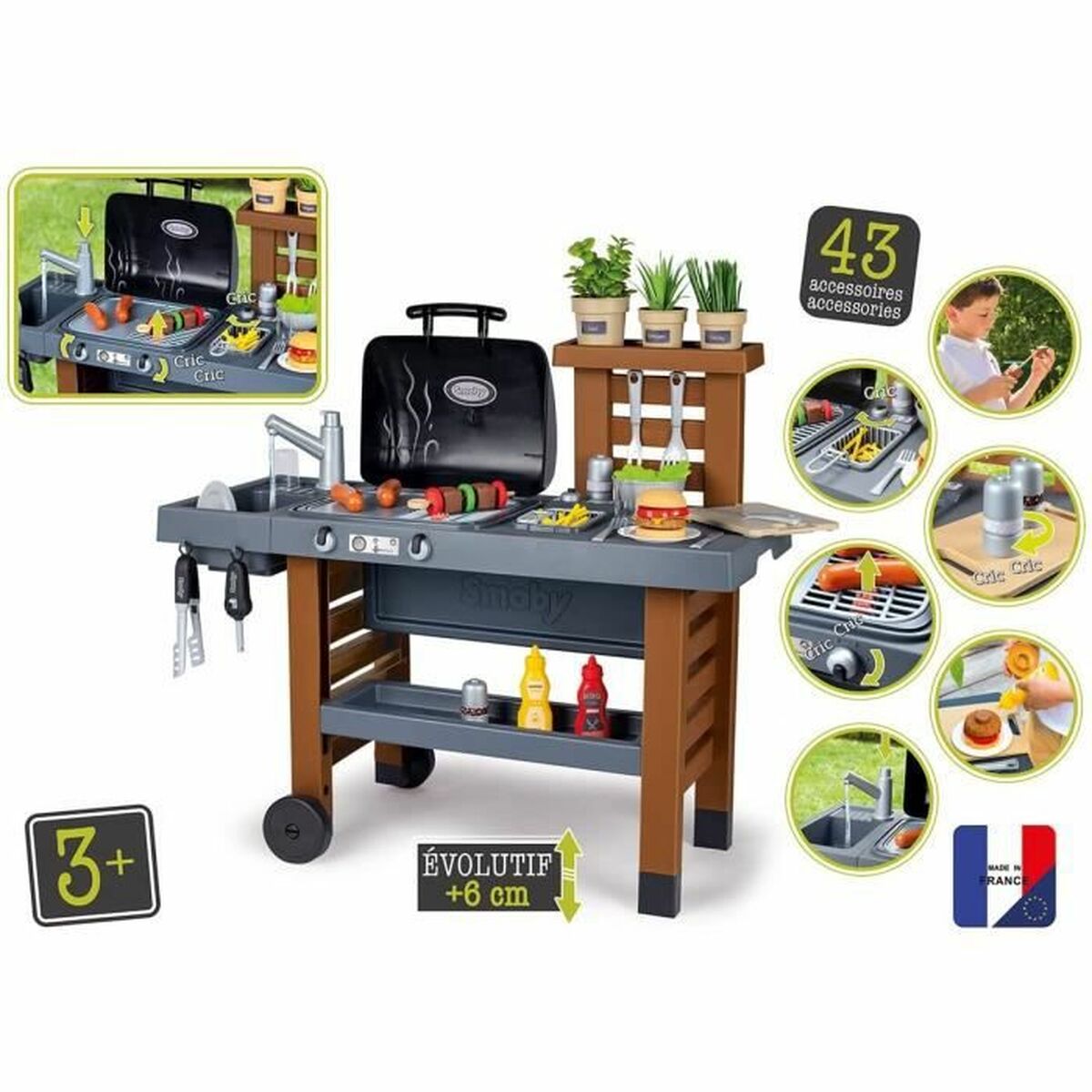 Bucătărie de Jucărie Smoby Garden Kitchen Grătare 43 Piese - Jucarii si jocuri, Imitații de jocuri