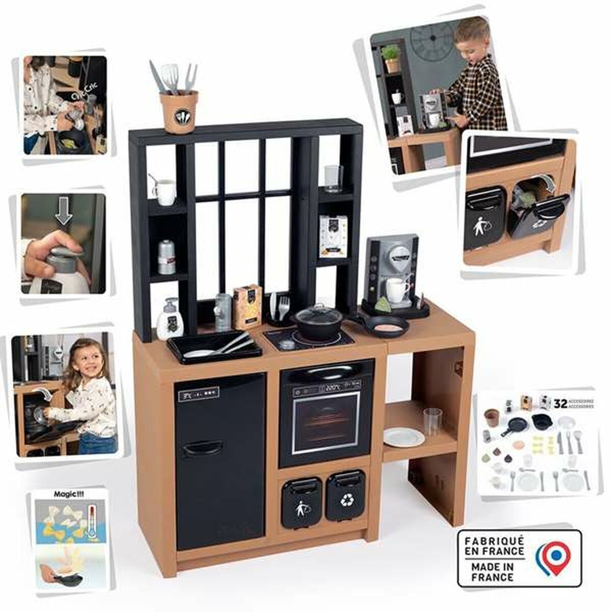Bucătărie de Jucărie Smoby Loft 32 Piese 96 x 74 x 29 cm - Jucarii si jocuri, Imitații de jocuri