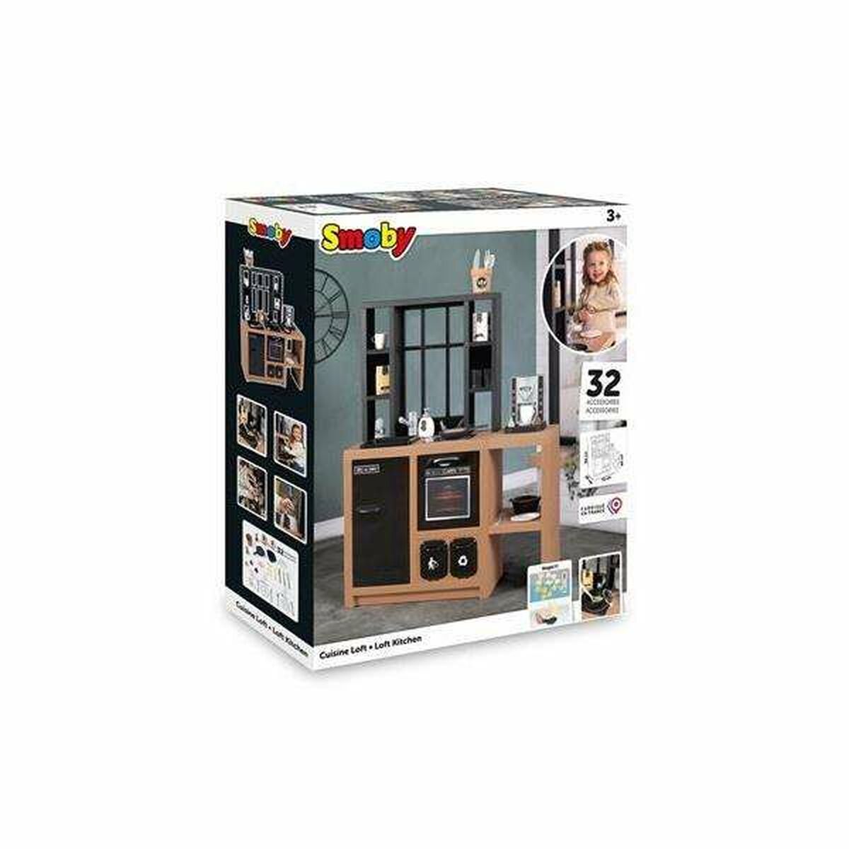 Bucătărie de Jucărie Smoby 32 Piese 96 x 74 x 29 cm - Jucarii si jocuri, Imitații de jocuri