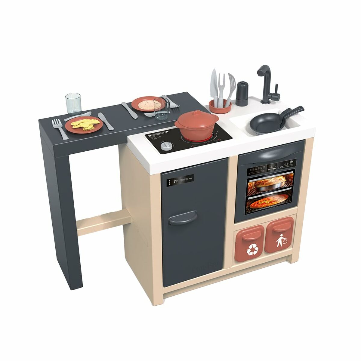 Bucătărie de Joacă Smoby, Cuptor și Aragaz, Echipată Complet - Jucarii si jocuri, Imitații de jocuri