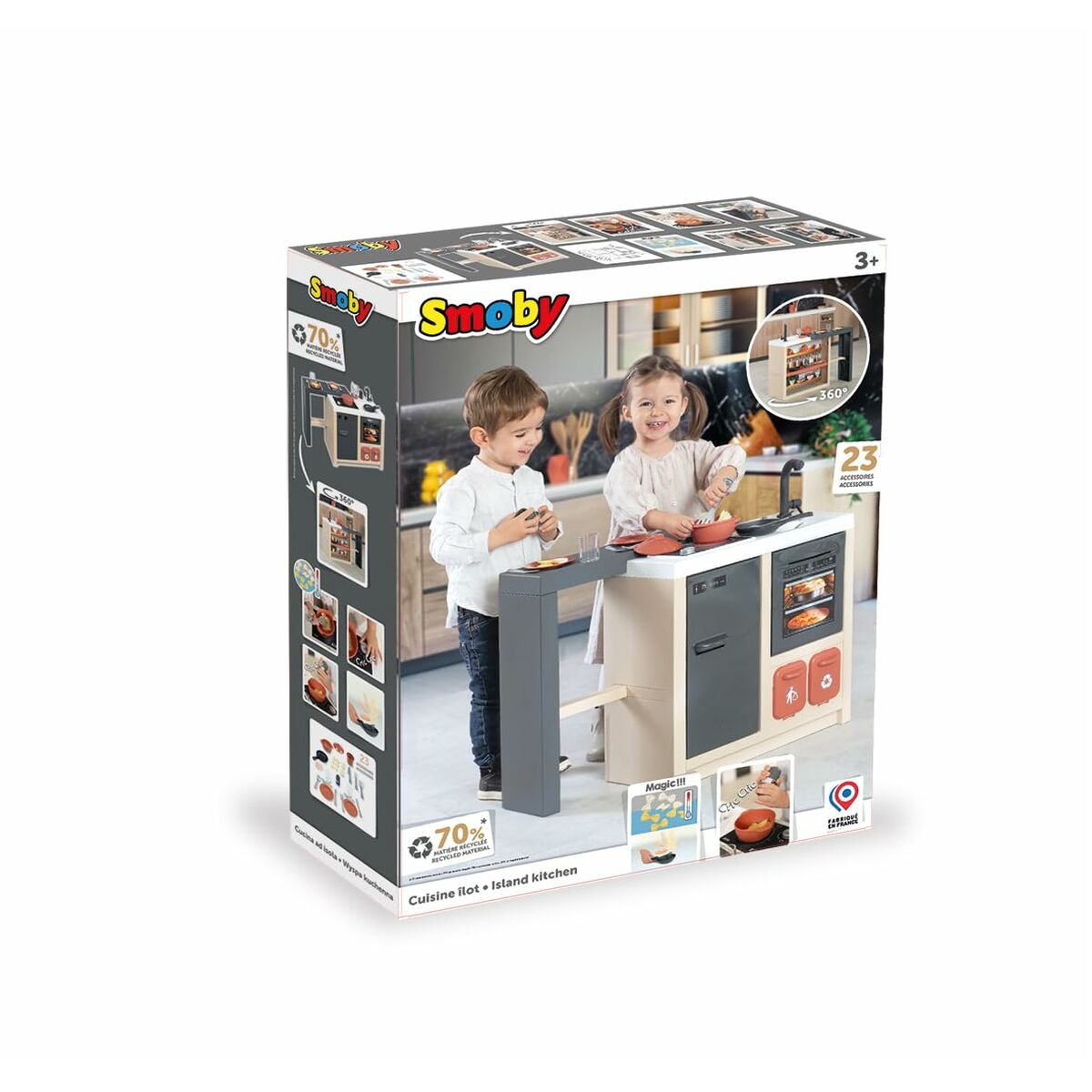 Bucătărie de Joacă Smoby, Cuptor și Aragaz, Echipată Complet - Jucarii si jocuri, Imitații de jocuri