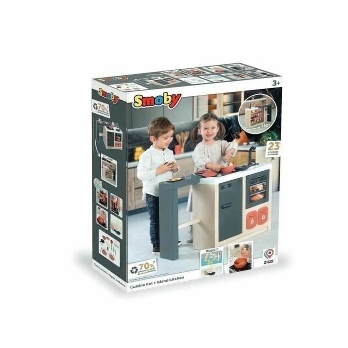 Bucătărie de Joacă Smoby, Cuptor și Aragaz, Echipată Complet - Jucarii si jocuri, Imitații de jocuri