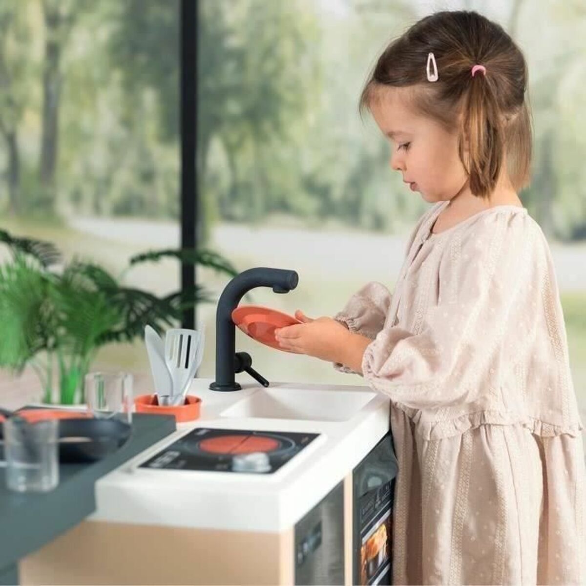 Bucătărie de Joacă Smoby, Cuptor și Aragaz, Echipată Complet - Jucarii si jocuri, Imitații de jocuri