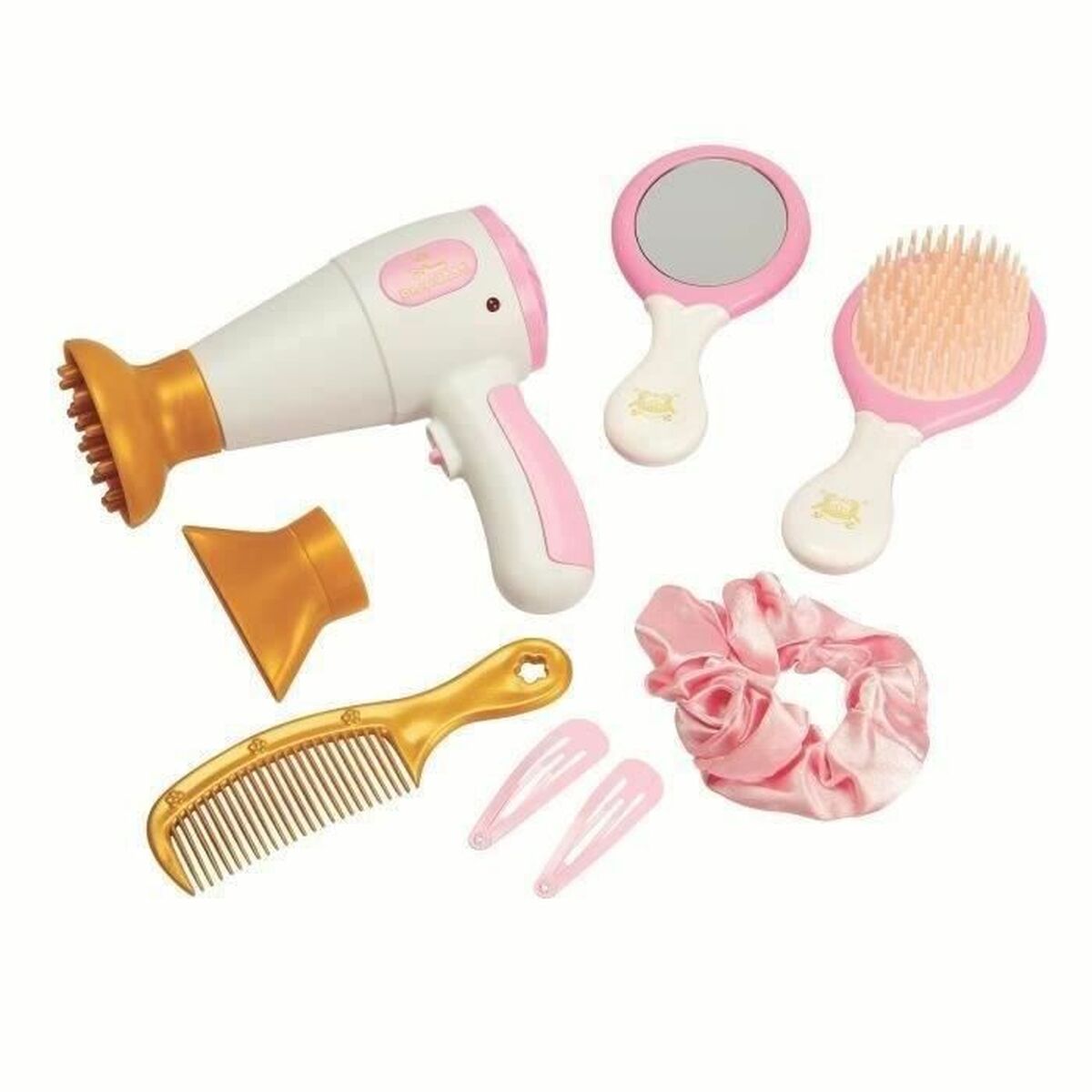 Set de Coafură Smoby Disney Princess (9 Accesorii), Uscător de Păr Electronic, Oglindă și Perie, 3+ Ani - Jucarii si jocuri, Imitații de jocuri