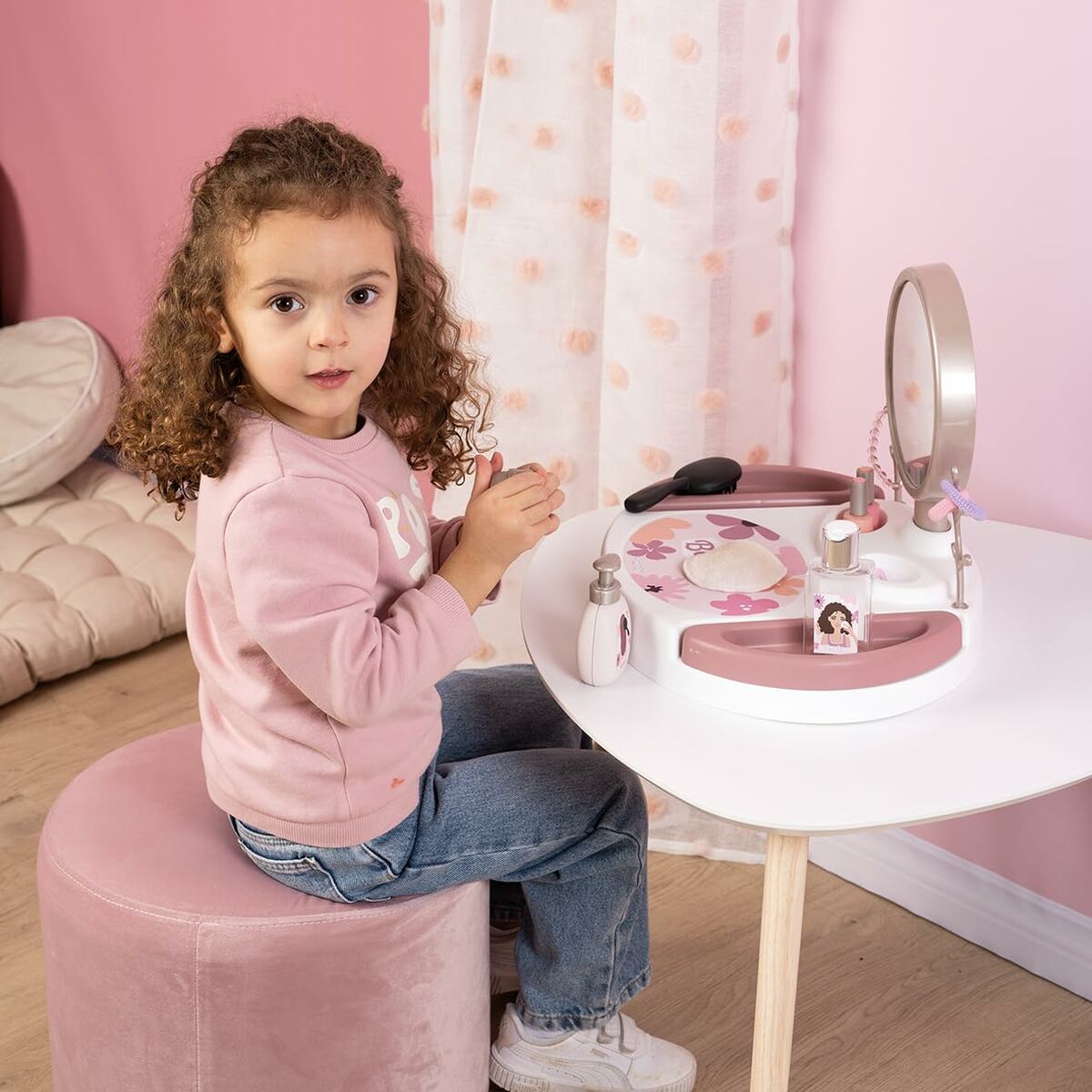 Set de Frumusețe Smoby My Beauty cu Oglindă Rotativă, 15 Accesorii, 57% Reciclat, 3+ Ani - Jucarii si jocuri, Imitații de jocuri