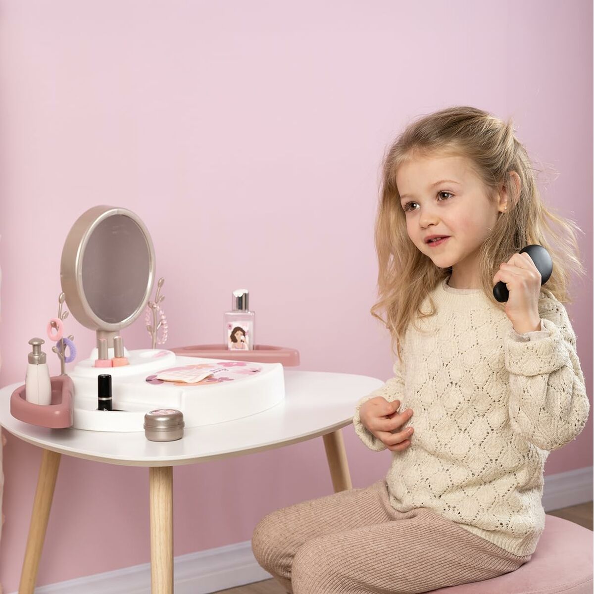 Set de Frumusețe Smoby My Beauty cu Oglindă Rotativă, 15 Accesorii, 57% Reciclat, 3+ Ani - Jucarii si jocuri, Imitații de jocuri