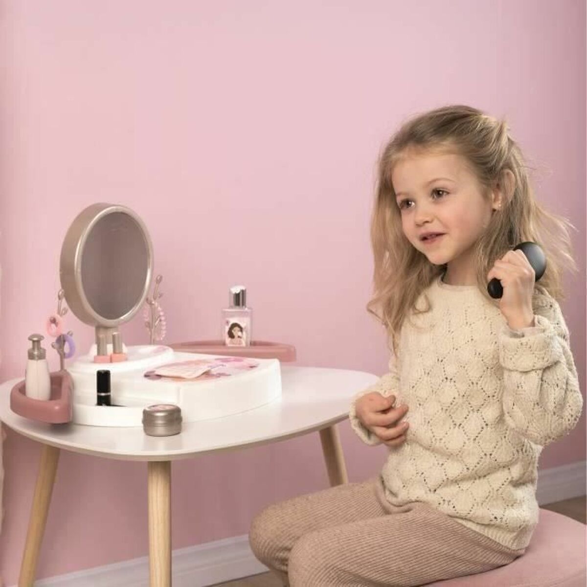 Set de Frumusețe Smoby My Beauty cu Oglindă Rotativă, 15 Accesorii, 57% Reciclat, 3+ Ani - Jucarii si jocuri, Imitații de jocuri