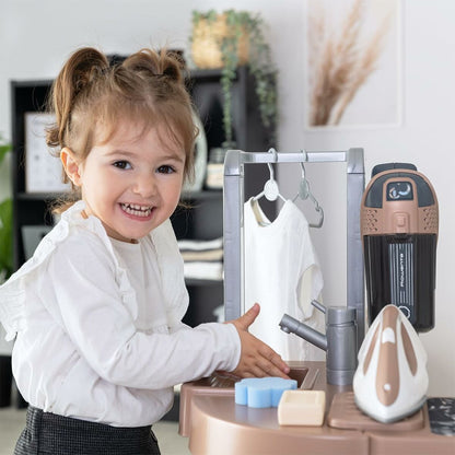 Set de Curățenie Smoby Rowenta, Mașină de Spălat & Aspirator Electronic, 78 cm, 17 Accesorii, 43% Material Reciclat - Jucarii si jocuri, Imitații de jocuri