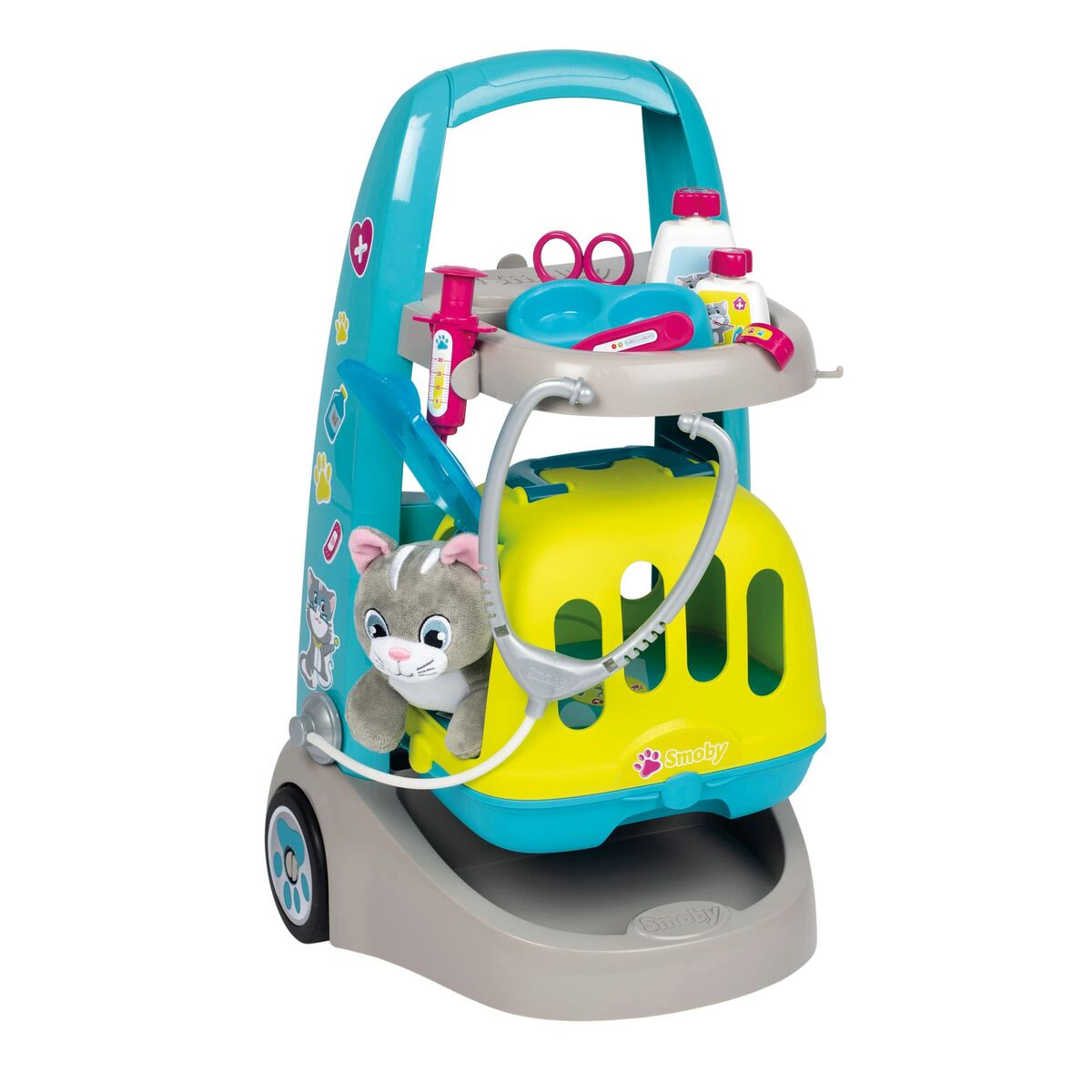 Trusă medicală de jucărie cu accesorii Smoby VETERINARY TROLLEY - Jucarii si jocuri, Imitații de jocuri