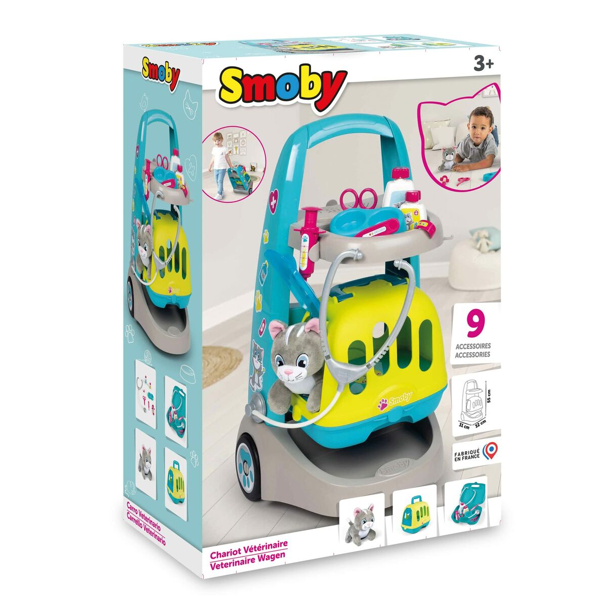 Trusă medicală de jucărie cu accesorii Smoby VETERINARY TROLLEY - Jucarii si jocuri, Imitații de jocuri