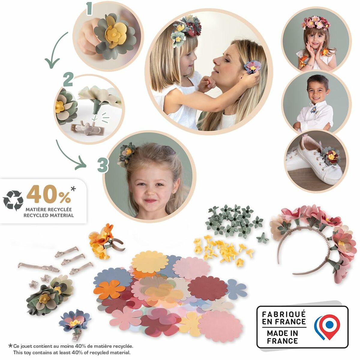Set de Creat Bijuterii Florale Smoby CREA, 100 Accesorii - Jucarii si jocuri, Imitații de jocuri