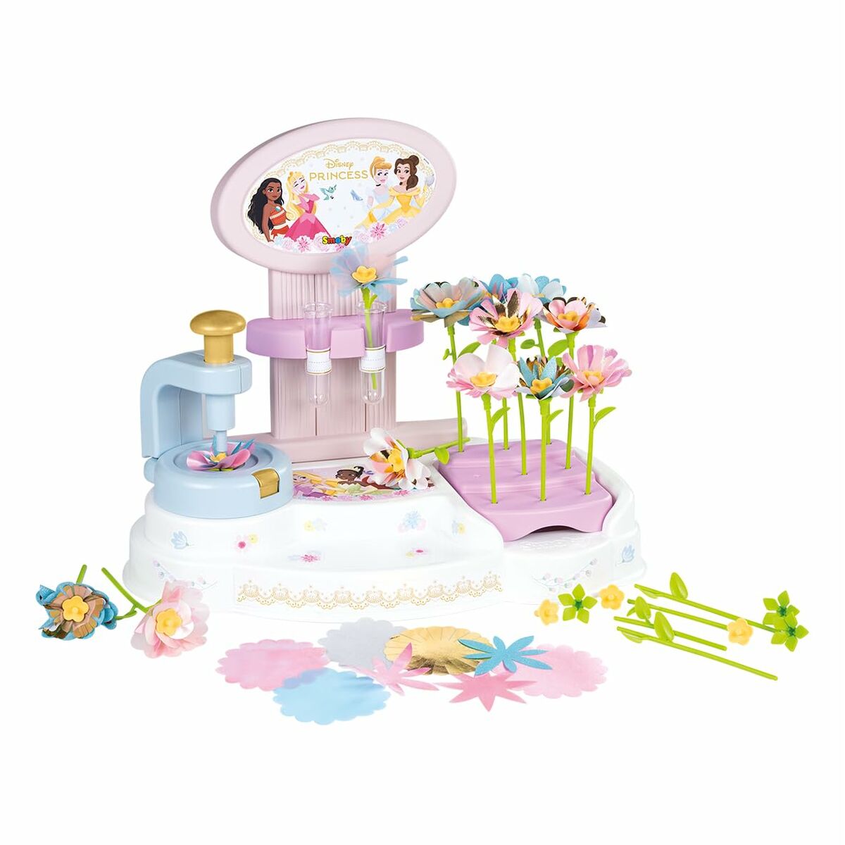 Atelier/Târg de Flori Smoby Disney Princess, Kit de Creație Buchete, 88 Accesorii, 3+ Ani - Jucarii si jocuri, Imitații de jocuri